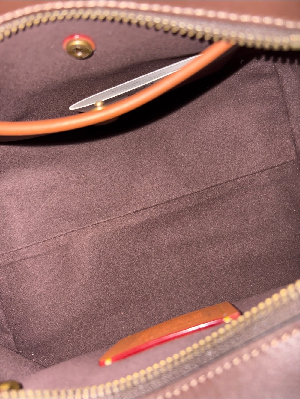 Coach Soft Empire Carryall Bag 21 Maple Brown Brass Leather Crossbody CCY99 - Picture 10 of 12